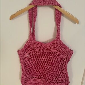 Pink Primark Crochet Knit Bag